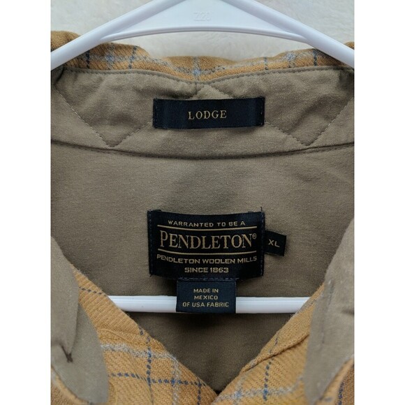 Pendleton "Lodge" 100% Virgin Wool Long Sleeve Button Up Flannel Plaid Mens XL - Picture 7 of 12